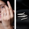 thumbnail image 3 of Rosec Jewels Certified Real Diamond Wrap Ring - Cocktail Ring for Women - HI-SI Quality - Ready to Gift, 925 Sterling Silver, US 4.00, 3 of 8
