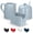 Casper Blue, variant on Sugar and Creamer Set, 3 Piece, Pitcher, Sugar Bowl with Lid and Spoon, Sweetener Holder (White)