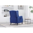 thumbnail image 2 of Modern Comfortable Upholstered Recliner Chair with 2 Storage Pockets, Leisure Linen Fabric Recliner Chair for Living Room Bedroom Office, Navy, 2 of 9