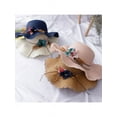 thumbnail image 4 of Baby Girls Straw Sun Visor Hat Children Kids Sun Hat Floral Bowknot Beach Hat Flat Cap, 4 of 5