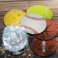 thumbnail image 4 of WIRESTER Drink Round Fabric Felt Neoprene Coasters Set of 6pcs, Sports Ball (Basketball, Football, Soccer Ball, Pickleball, Baseball, Tennis Ball), 4 of 4