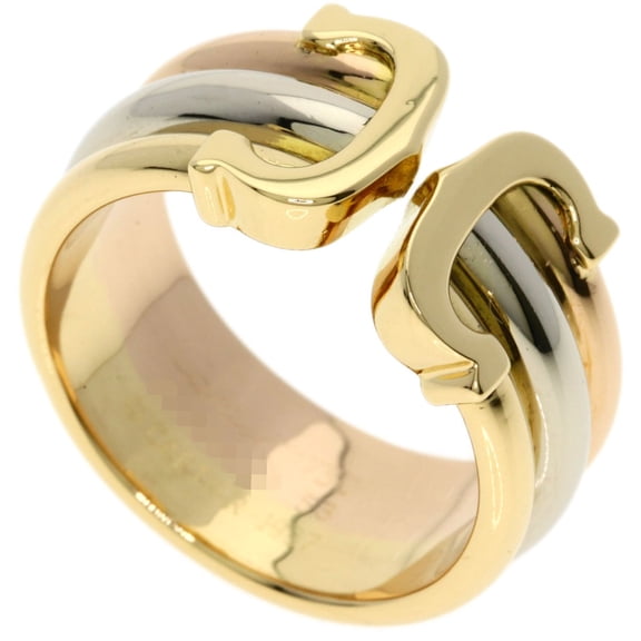 Pre-Owned Cartier 2C Ring LM #53 - 18K Yellow Gold/18K Pink White Gold Women's CARTIER