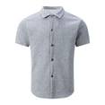 thumbnail image 5 of Mens Dress Shirts Summer Short Sleeve Jacquard Button Down Collared Business Casual Formal Work Shirt, 5 of 6