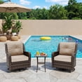 thumbnail image 2 of ALAULM 3 Pieces Outdoor Patio Furniture Set,Outdoor Sectional Furniture All Weather Thick PE Rattan Wicker Patio Conversation Set with Thickened Cushions,Sand, 2 of 8