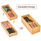 thumbnail image 5 of Umilife Cajas Organizadoras de Cajones de Cocina de Bambú con Pies de Silicona Antideslizantes 2 Contenedores de Almacenamiento Apilables para Utensilios de Cocina, Cubiertos, Cajón de Escritorio y So, 5 of 5