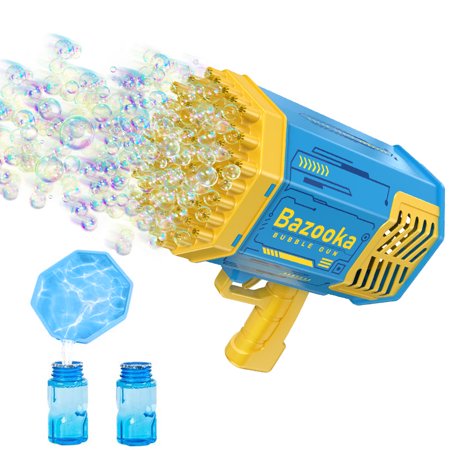 Bubble Gun with Lights, 69 Holes Electric Bubble Blaster Machine for Kids, Outdoor Toys for Birthday Parties, Wedding Favors, Summer Fun Gifts for Boys and Girls