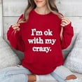 thumbnail image 2 of Jinhomg Womens 2026 Fashion Sweatshirt Cute Letter Print Pullover Oversized Comfy Long Sleeve Drop Shoulder Tops Casual Daily Wear Red XL, 2 of 6