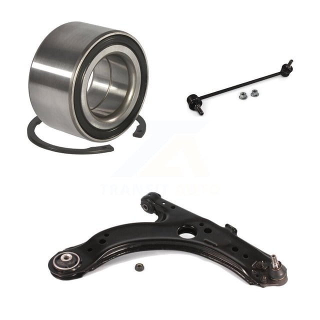 Transit Auto Front Right (Passenger Side) Wheel Bearing Suspension Lower Control Arm with Ball Joint and Sway Bar Stabilizer Link Kit for Car 2007-2009 Volkswagen Jetta City K77-100837