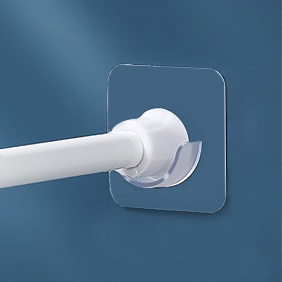 Venupple Soporte Para Barra De Tensión De Resorte, 2 Paquetes De 1,18 Pulgadas, Soporte Para Barra De Ducha Transparente Pequeño, Sin Perforación, Adhesivo Pequeño, Retenedor Para Barra De Cortina, So