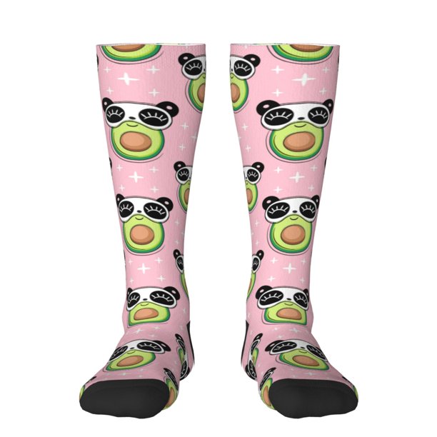 Balery Panda Avocado Calcetines novedosos Calcetines deportivos Calcetines hasta la rodilla Calcetines de algodón Calcetines originales y geniales