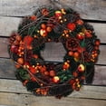 thumbnail image 2 of 14.75" Autumn Harvest Apples, Berries and Pine Cones Thanksgiving Wreath - Unlit, 2 of 3