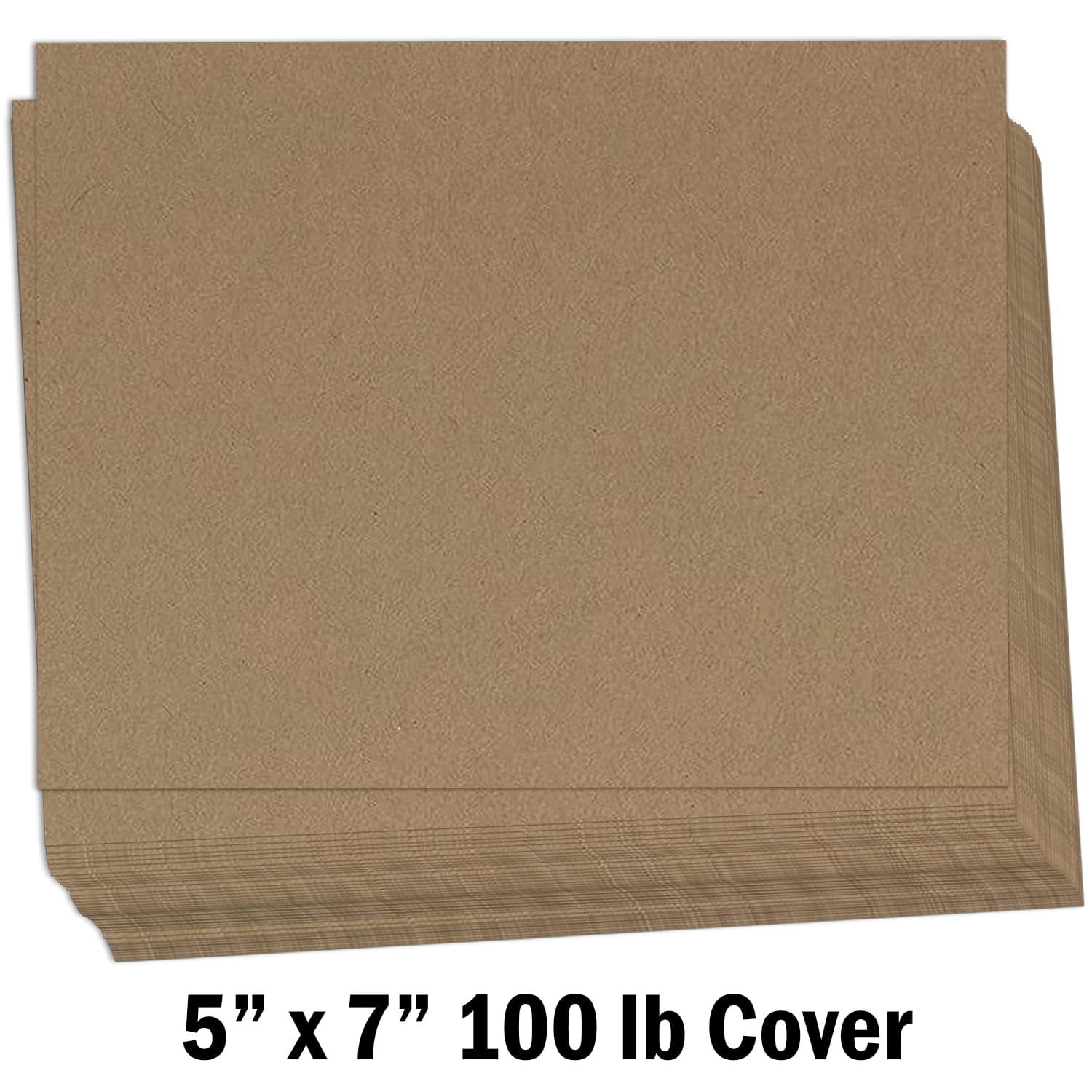 Hamilco Brown Kraft Cardstock Paper Cards 5x7" Thick Blank Card Stock Heavy Weight 100 lb Cover - 100 Pack