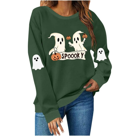 Kukoosong Women's Halloween Sweatshirts Oversized Loose Crewneck Pullover Sweater