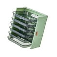 thumbnail image 2 of Kitchen Side Dishes Punch Free Foldable PET 6 Layers Wall Mounted Organization Rack Cooking Plates Storage Shelf Light Shirt Green, 2 of 13