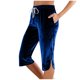 thumbnail image 3 of TaTaai Women's Sporty Seven-Eighths Trousers with Elastic High Waist and Side Pockets, Solid Color Stretch Athletic Pants, Casual Cropped Length Bottoms for Daily Wear Gift, 3 of 7
