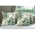 thumbnail image 6 of Ambesonne Eucalyptus Leaves Throw Pillow Cover 4 Pack, Autumn Blooms, 18", Dark Teal Amber Ivory, 6 of 7