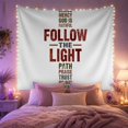 thumbnail image 2 of Follow the Light Typography Against White Background, Inspirational Rustic for Faith Lovers, Christian Wall Art Decor, Easter Gift Tapestry Wall Hanging for Bedroom and Living Room, 2 of 7