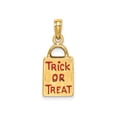 thumbnail image 3 of 14k Yellow Gold Halloween Pendant for Women or Unisex, Enamel Pumpkin Charm in Trick or Treat Bag Style, Fall Holiday Seasonal Jewelry Collectible, 3 of 6