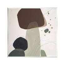 Stupell Industries Collaged Nature Shapes Abstract Painting Unframed Art Print Wall Art, 12 x 12