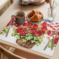 thumbnail image 3 of 4th of July Placemats Set of 12, Begonia Flower Non-Slip Place Mats Washable Table Mats for Kitchen Dining Table Decorations Indoor/Outdoor, 3 of 9