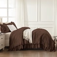 thumbnail image 4 of ANGENIA Queen Comforter Sets Brown, 3 Pieces Farmhouse Elegant Ruffle Bedding Sets, All Season Soft Lightweight Shabby Chic Bed Set(90"x90" Comforter & 2 Pillowcases), 4 of 7