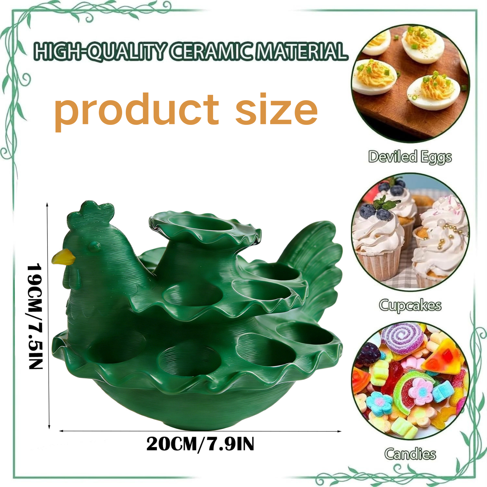 3 Tier Plastic Easter Deviled Egg Platter 14 Hole Deviled Egg Tray Container, Deviled Eggs Holder Tower for Easter Party Food Container for Kitchen Countertop Microwave Dishwasher Freezer