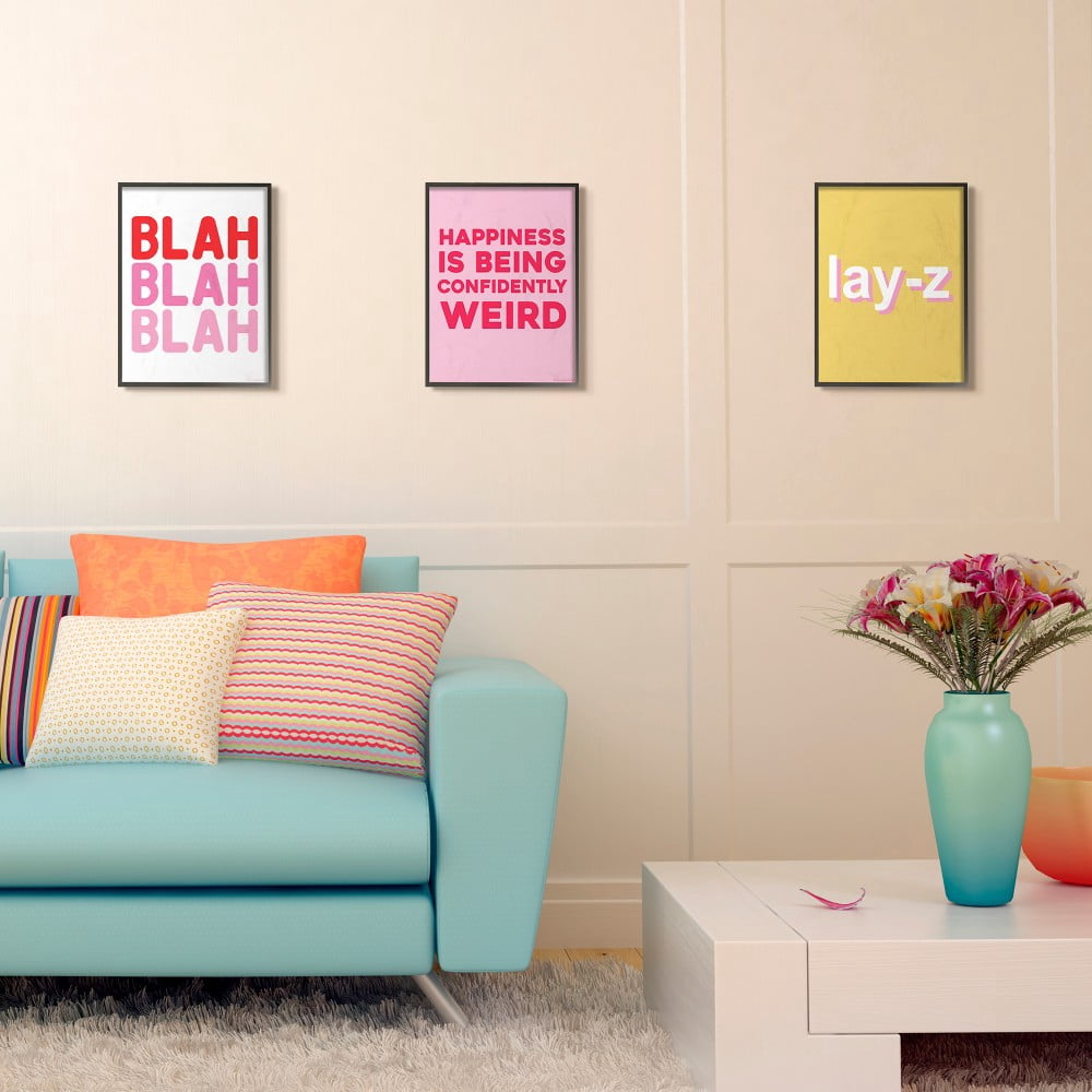 The Stupell Home Decor Blah Blah Blah Punchy Ombre Pink Block Letter Typography