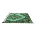 thumbnail image 2 of Ahgly Company Machine Washable Indoor Round Oriental Turquoise Blue Industrial Area Rugs, 8' Round, 2 of 4