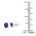 thumbnail image 4 of Oval Sapphire Earrings in Sterling Silver ( 6x4 mm ), 4 of 5