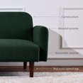 thumbnail image 5 of Best Choice Products Curved Convertible Futon, Boucle Fabric Split-Back Sleeper Bed - Evergreen, 5 of 10