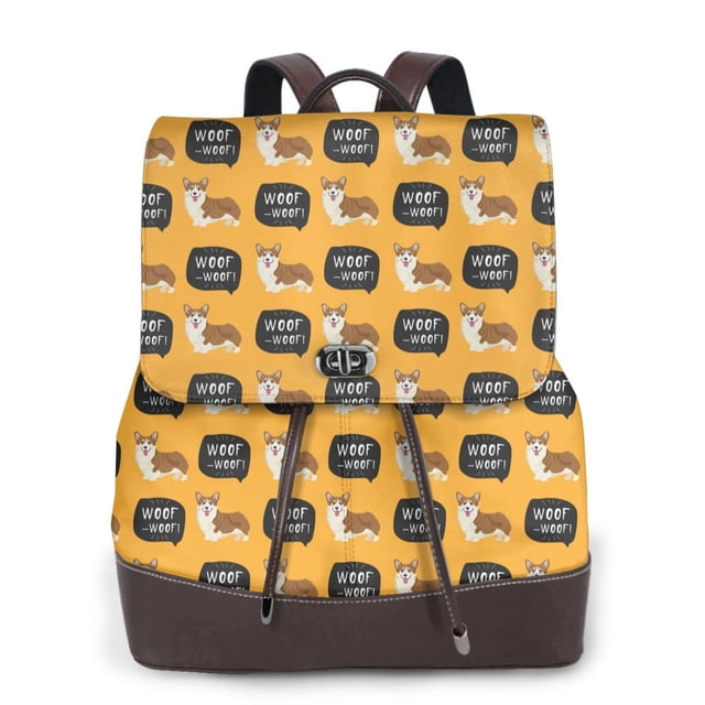Fotbe Corgi Mochila Bolso con Estampado para Mujer, Mochila Antirrobo de Nylon Impermeable, Bolsa Ligera de Hombro