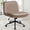Leather - Brown, variant on Orange Factory Criss Cross Chair Wheels Wide Cross Legged Office Desk Vanity Dual Base Comfy Fabric Armless Adjustable Swivel for Home Computer Task (Beige Dual Base, Fabric)