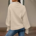 thumbnail image 5 of Pullover Sweaters for Women Oversized Crewneck Cable Knit Sweaters Fall Fashion Beige M, 5 of 6