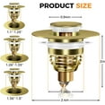 thumbnail image 4 of 4 Pack Bathroom Sink Stopper, Universal Sink Strainer for 1.1-1.5 Inch Bullet Core Push Type Basin Pop Up Drain Filter,Bathtub Converter (Gold) 4pack, 4 of 5