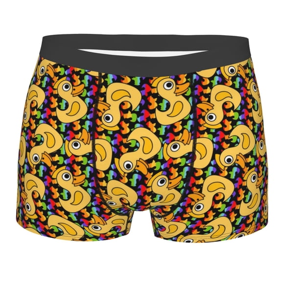 Balery Cartoon Ducks Men's Boxer Briefs, Soft and Breathable Cotton Underwear with nylon Waistband-Medium