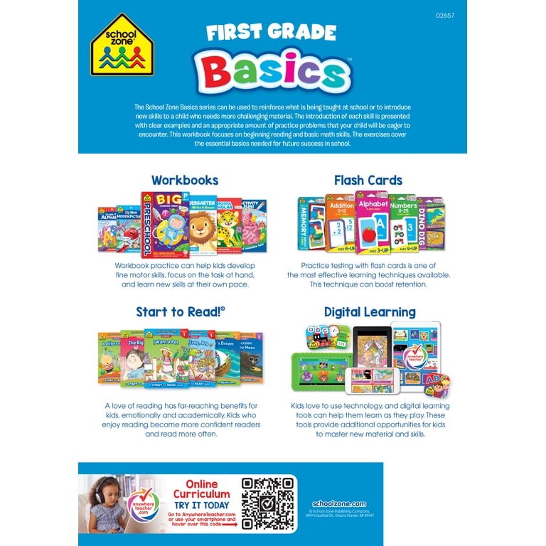 School Zone First Grade Basics 96-Page Workbook - Walmart.com