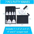 thumbnail image 2 of Juego de espátulas, espátulas, juego de 7 espátulas para raspar y masilla, mango de plástico antideslizante con una bolsa de lona portátil para guardar las herramientas, 2 of 5