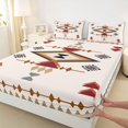 thumbnail image 4 of jejeloiu Minimalist Tribal Bed Sheets,Aztec Pattern Full Size Sheets For Boys,Neutral White,4 Pieces,1 Flat Sheet, 1 Fitted Sheet and 2 Pillowcases, 4 of 6