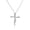 White, variant on 1/10 Cttw Lab Created Diamond Cross Necklace for Women Rhodium Plated 925 Sterling Silver Twisted Pendant