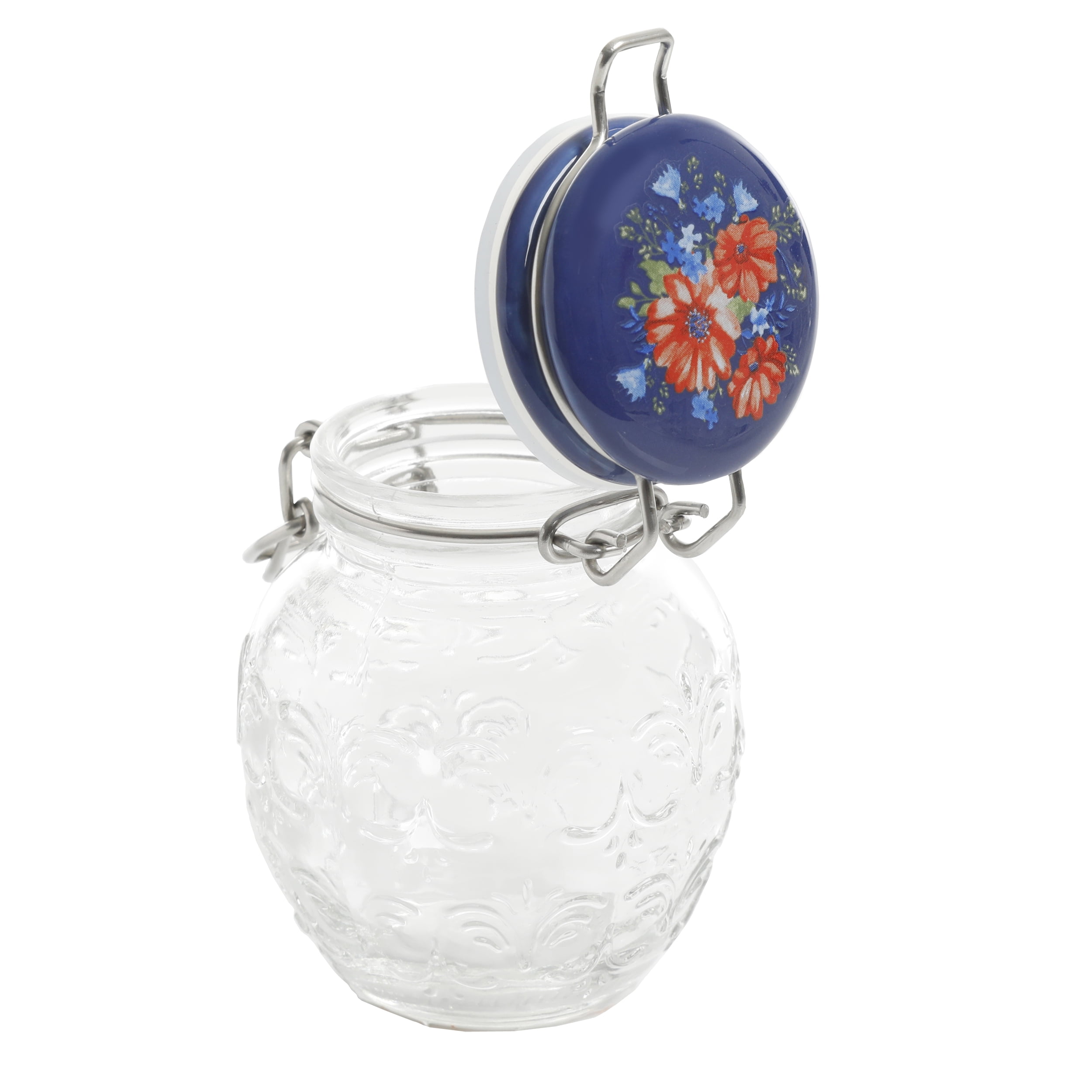 The Pioneer Woman Floral 4.1-inch Glass Spice Jars, Pack of 6