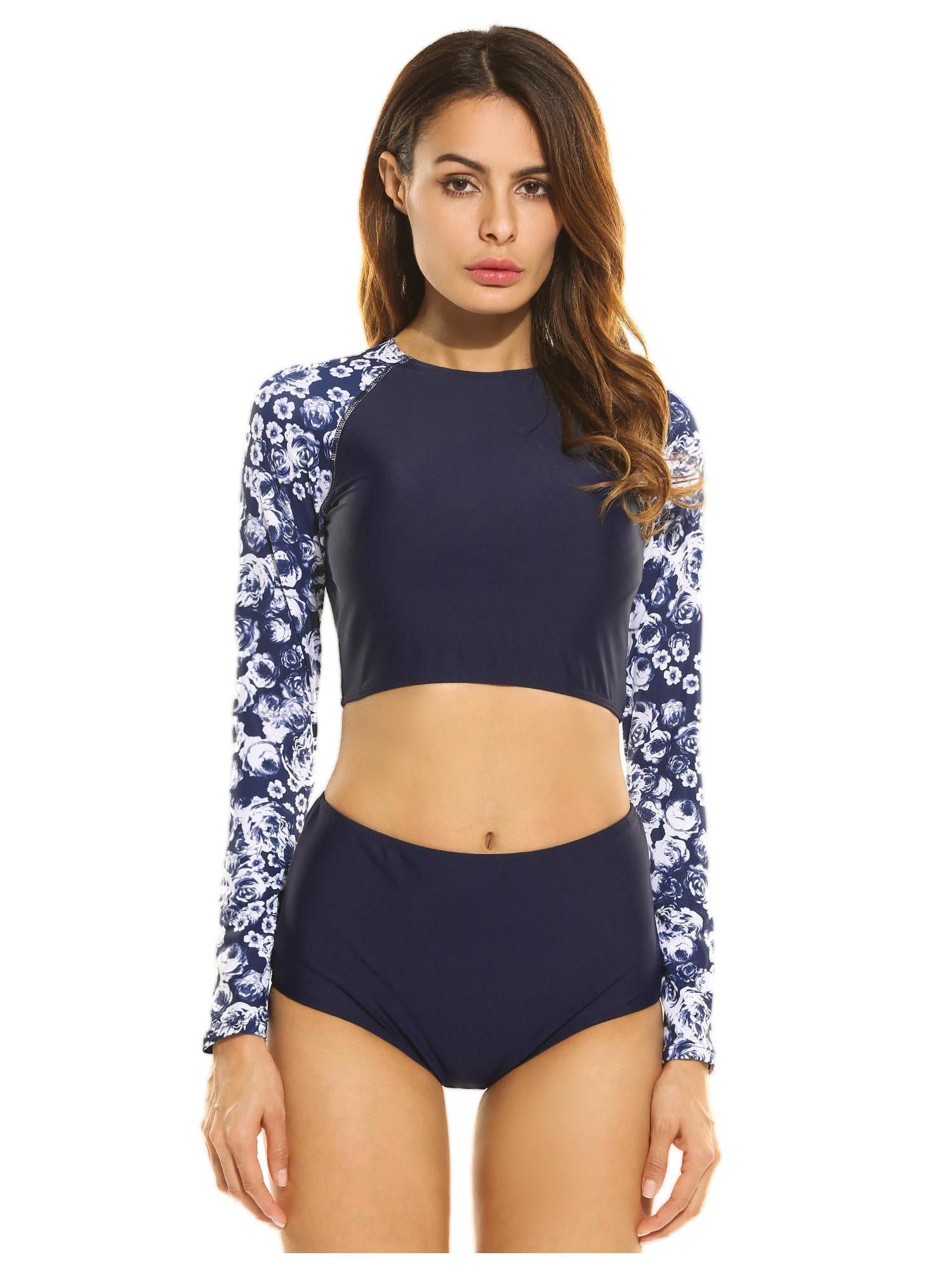 women's long sleeve bathing suit top