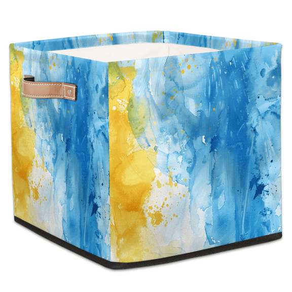 CURLYOOT Marble Cube Storage Bin, 13 x 13 x 13 Storage Cube Bins for Organizing, Modern Art Fabric Foldable Closet Baskets with Handles for Closet, Shelves, Clothes