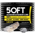 thumbnail image 1 of TerraBloom Rallonge Robuste 14/3 50 Pi pour l'Extérieur - Rallonge Extérieure Noire à Multiples Sorties - Caoutchouc SJEOW Ultra Flexible, Indicateur Lumineux, Triple Sortie, 1 of 7