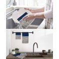 thumbnail image 5 of Navy Blue Striped Kitchen Dish Towels for Drying Dishes Set of 4, Farmhouse Stripes Modern Abstract Art Waffle Weave Microfiber Hand Tea Bathroom Towels Quick Dry & Absorbent Towel 12x12, 5 of 7