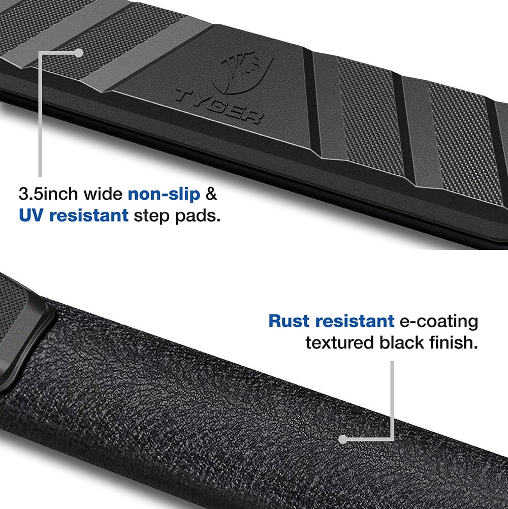 Tyger Auto 3.5" Rider Running Boards Compatible with 2015-2022 Chevy Colorado GMC Canyon | Extended Cab | TG-SS2C35628 | Side Step Rail Nerf Bars