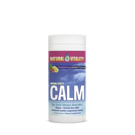 Natural Vitality® Calm, The Anti-Stress Dietary Supplement Powder, Raspberry Lemon - 4 (Best Magnesium Powder Supplement)