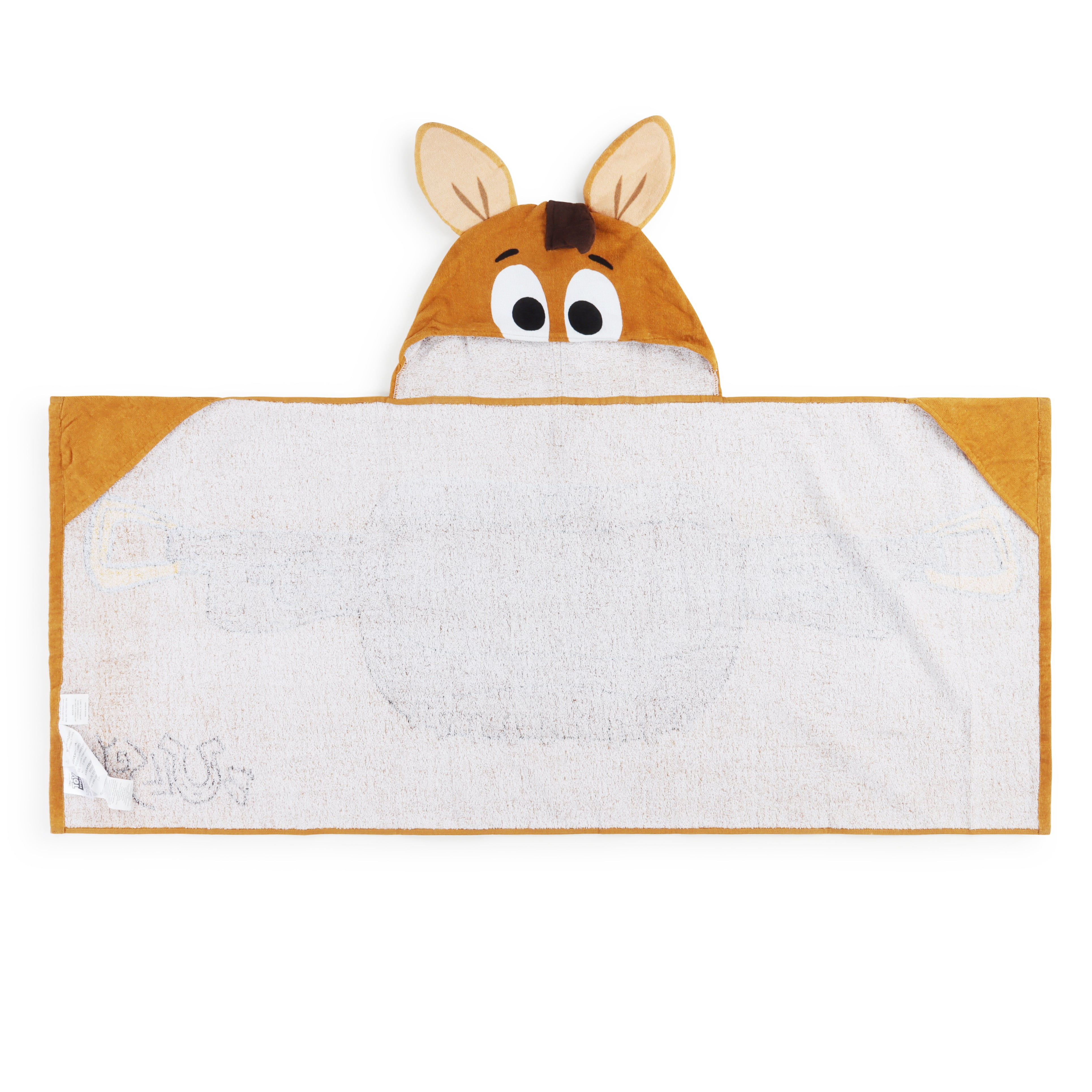 Disney Toy Story Bullseye Kids Hooded Towel, Cotton, Brown, 22" x 51"