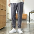 thumbnail image 4 of Men's Summer Oversize Casual Pants Solid Color Drawstring Holiday Beach Trousers Golf Jogger Sport Pants, 4 of 4