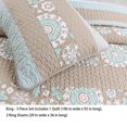 thumbnail image 2 of Comforter Set Queen Size  3-Piece Coverlet Set for Night Sleep  Bedding Quilt with Green Yellow Blue Plaid Striped Real Patchwork, 2 of 4