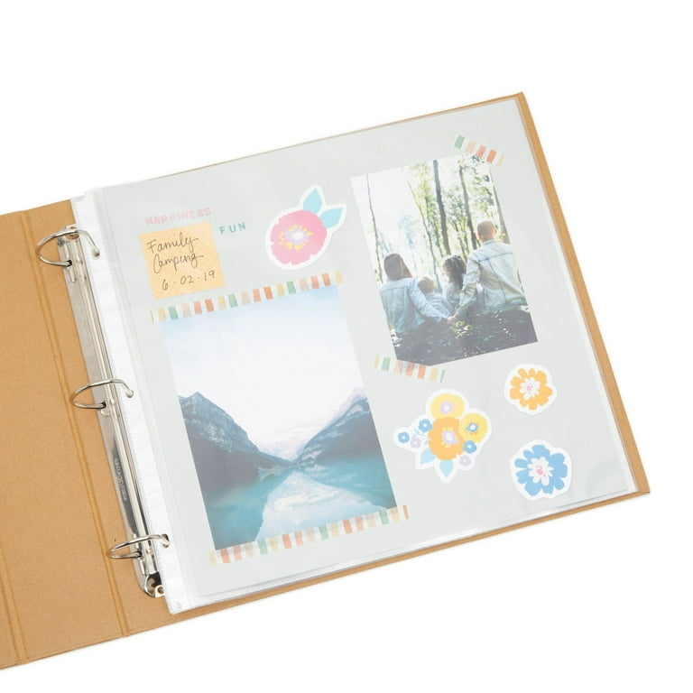 PLRBOK A4 Clear 10 Pack Photo Album Refill Pages Protector 4 Holes Mu